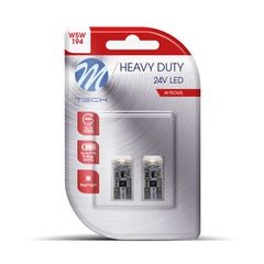 T10 W5W 24V W2.1x9.5d 4xSMD2835 Led CAN-BUS Λευκο Heavy Duty Blister M-TECH - 2 Τεμ.