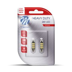 Λαμπακια Πλαφονιερας C5W 24V SV8,5 36mm 9xSMD5630 Led Λευκο Heavy Duty BLISTERM-TECH - 2 Τεμ.