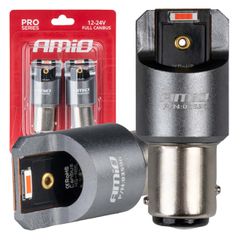 Λαμπακια P21/5W BAY15d 12/24V 6.000K 2xSMD Led Full CAN-BUS Κοκκινο Pro Series Amio - 2 Τεμ.