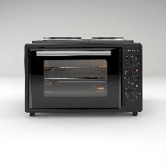 Crown CMO-355BF Ηλεκτρικό Φουρνάκι 35lt 1600W με 2 Εστίες Μαύρο