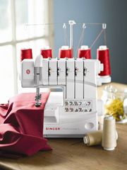 Overlock Singer 14T968 sewing machine, electric current, white-thumb-3