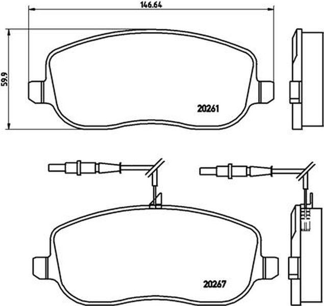 Brembo Σετ τακάκια, Δισκόφρενα - P 23 090