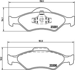 Brembo Σετ τακάκια, Δισκόφρενα - P 24 054