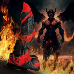Fire Demon - Monster Silicone Dildo - Red/Black-thumb-2