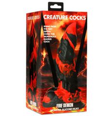 Fire Demon - Monster Silicone Dildo - Red/Black-thumb-1