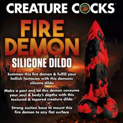 Fire Demon - Monster Silicone Dildo - Red/Black-thumb-5