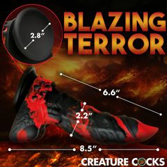 Fire Demon - Monster Silicone Dildo - Red/Black-thumb-3