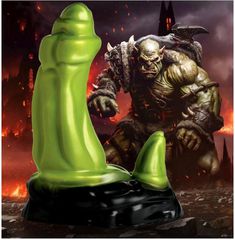 Orc Silicone Dildo Green Monster
