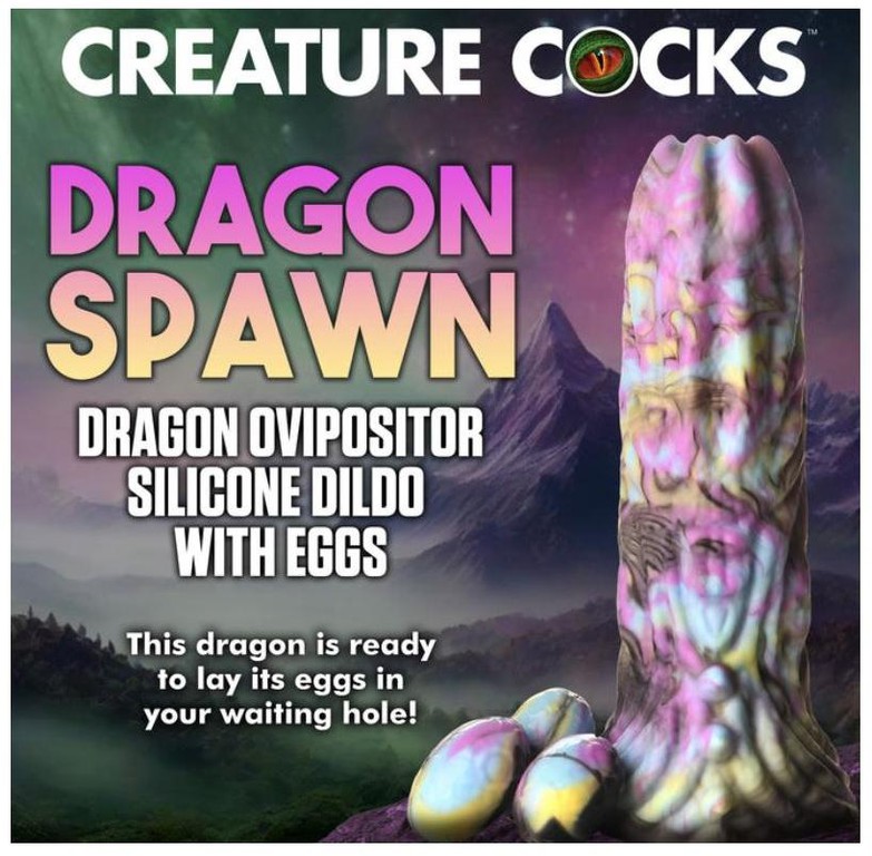 Dildo Dragon Spawn Ovipositor Dildo W/ Eggs
