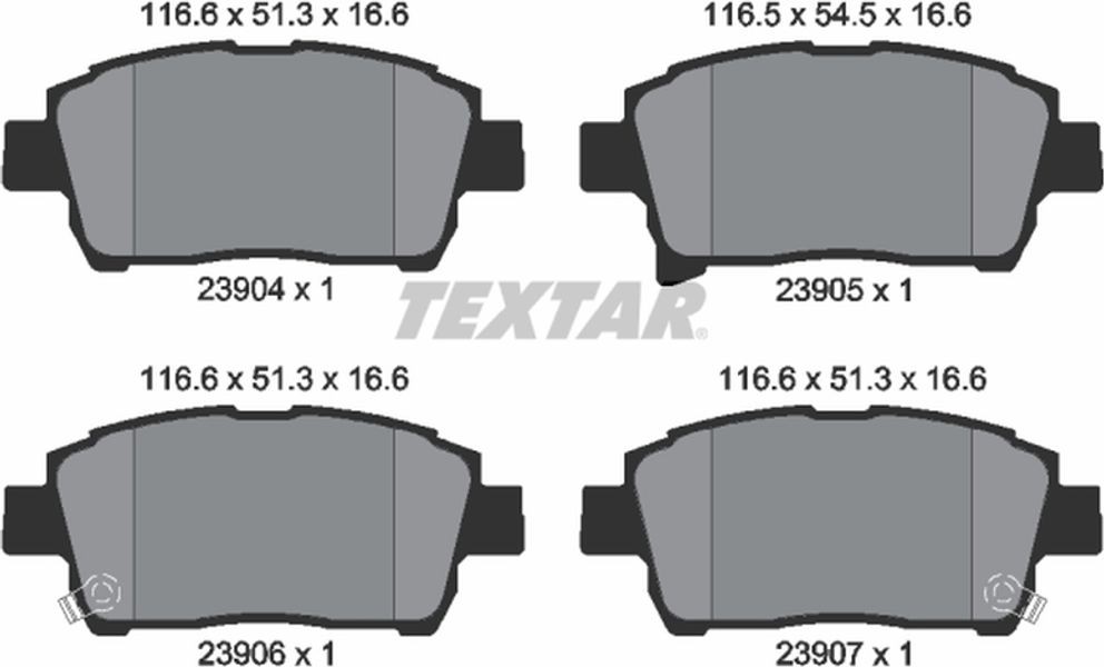 Textar Σετ τακάκια, Δισκόφρενα - 2390401
