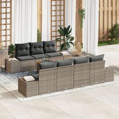 Σετ Καναπέ Κήπου με μαξιλάρι 8 pcs Γκρι συνθετικό ρατάν 3347916