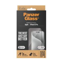 PanzerGlass - Screen Protector iPhone 15 Pro - Ultra-Wide Fit w. EasyAligner-thumb-1