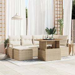 Σετ Καναπέ Κήπου 7 pcs Μπεζ συνθετικό ρατάν 3349735
