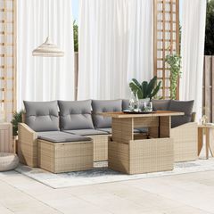 Σετ Καναπέ Κήπου 7 pcs Μπεζ και Γκρι 3349860