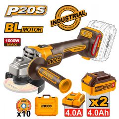 CAGLI271532E Γωνιακός Τροχός Μπαταρίας 115mm 20V (2x4.0Ah) - ΜΕ ΜΠΑΤΑΡΙΑ & ΦΟΡΤΙΣΤΗ - INGCO (#CAGLI271532E)