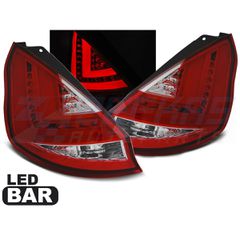ΠΊΣΩ ΦΏΤΑ FORD FIESTA MK7 12-16 HB ΚΌΚΚΙΝΟ ΛΕΥΚΌ LED BAR