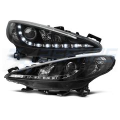 Φανάρια εμπρός PEUGEOT 207 05.06-06.12 ΜΑΎΡΟ ΦΩΣ ΗΜΈΡΑΣ ΜΕ ΜΟΤΈΡ