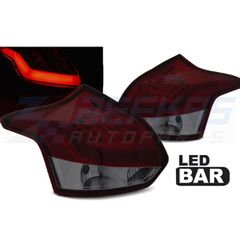 ΠΊΣΩ ΦΏΤΑ FORD FOCUS 3 11-10.14 HATCHBACK κόκκινα φυμέ LED BAR