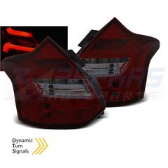 ΠΊΣΩ ΦΏΤΑ FORD FOCUS 3 11-10.14 HATCHBACK κόκκινα φυμέ LED BAR SEQ IND.