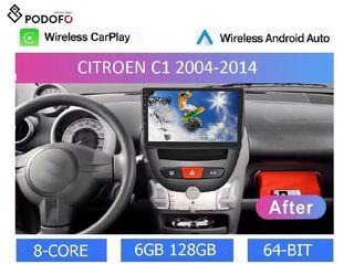 Citroen C1 (2004-2014) Android Car Radio 10" 6+128GB 8-Core Ασύρματο CarPlay & Aσύρματο Android Auto GPS  WiFi DSP