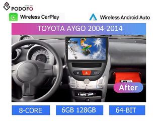 Toyota Aygo (2004-2014) Android Car Radio 10" 6+128GB 8-Core Ασύρματο CarPlay & Aσύρματο Android Auto GPS  WiFi DSP