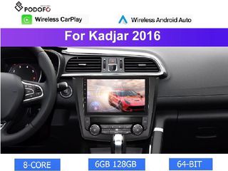 Renault Kadjar από 2016- Android Car Radio 9" 6+128GB Ασύρματο CarPlay & Aσύρματο Android Auto GPS  WiFi DSP