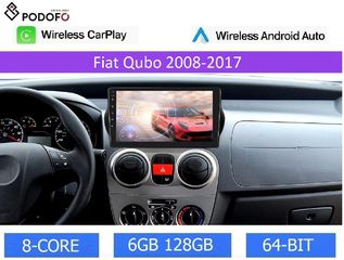 Fiat Qubo (2008-2017) Android Car Radio 10" | 6+128GB | 8-Core | Ασύρματο CarPlay & Aσύρματο Android Auto | GPS | WiFi | DSP