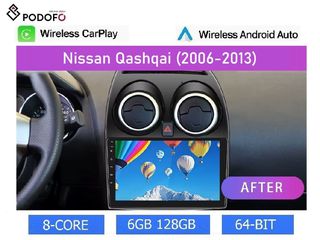 Nissan Qashqai (2006-2013) Android 13 Οθόνη 9" | 6GB RAM +128GB ROM | Ασύρματο CarPlay & Aσύρματο Android Auto | GPS, WiFi, DSP