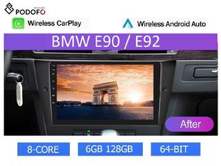 BMW E90 E92 (2005-2012) Android 13 Οθόνη 9" | 6GB RAM +128GB ROM | Ασύρματο CarPlay & Aσύρματο Android Auto | GPS, WiFi, DSP