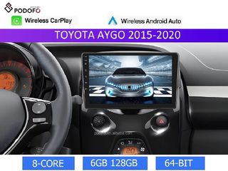 Toyota Aygo από 2015- Android Car Radio 9" IPS Android 13, 8-Core, 6+128GB, Wireless CarPlay & Android Auto, GPS, WiFi, DSP, FM/RDS