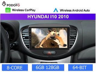 Hyundai i10 (2008-14) Android 13 Οθόνη 9" | 6GB RAM +128GB ROM | Ασύρματο CarPlay & Aσύρματο Android Auto | GPS, WiFi, DSP
