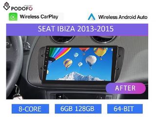 SEAT IBIZA (2013-2015) Android Car Radio 9" | 6GB RAM + 128GB ROM | Ασύρματο CarPlay & Aσύρματο Android Auto | GPS, WiFi, DSP