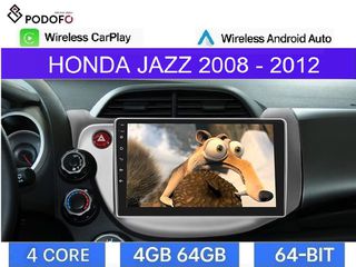 Honda Jazz (2008-12) Android 10.1" 4GB+64GB Ασύρματο CarPlay & Aσύρματο Android Auto GPS WiFi EQ