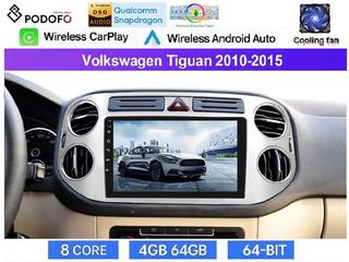 VW Tiguan (2008-2015) Android Οθόνη 9" | Snapdragon 460 | 4GB RAM + 64GB ROM | Ασύρματο CarPlay & Android Auto GPS WiFi DSP FM/RDS