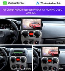 Peugeot Bipper (2008-17) 10" οθόνη Android 4+64GB 8-Core Ασύρματο CarPlay & AA , GPS, WiFi, DSP-thumb-6
