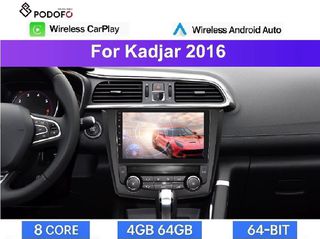 Renault Kadjar από 2016- Android Car Radio 9" 4+64GB Ασύρματο CarPlay & Aσύρματο Android Auto GPS  WiFi DSP