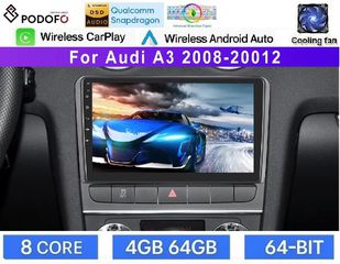 Audi A3 (2008-2012) Android Οθόνη 9" | Snapdragon 460 | 4GB RAM + 64GB ROM | Ασύρματο CarPlay & Android Auto GPS WiFi DSP FM/RDS