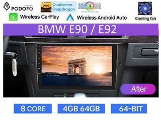 BMW E90 (2005-2012) Android Οθόνη 9" | Snapdragon 460 | 4GB RAM + 64GB ROM | Ασύρματο CarPlay & Android Auto GPS WiFi DSP FM/RDS