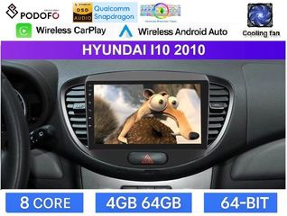 Hyundai i10 (2008-14) Android Οθόνη 9" | Snapdragon 460 | 4GB RAM + 64GB ROM | Ασύρματο CarPlay & Android Auto GPS WiFi DSP FM/RDS