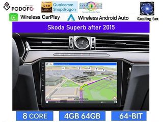 SKODA SUPERB Από 2015- Android Οθόνη 10" | Snapdragon 460 | 4GB RAM + 64GB ROM | Ασύρματο CarPlay & Android Auto GPS WiFi DSP FM/RDS