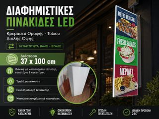 Βάζεις - Αλλάζεις Διαφημιστικές Πινακίδες με δυνατότητα αλλαγής αφίσας ΔΙΠΛΗ ΟΨΗΣ 37x100cm