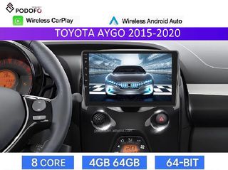 Toyota Aygo από 2015- Android Car Radio 9" 4+64GB 8-Core Ασύρματο CarPlay & Aσύρματο Android Auto GPS WiFi DSP