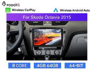 Skoda Octavia (2014-2020) Android Car Radio 10" 4+64GB 8-Core Ασύρματο CarPlay & Aσύρματο Android Auto, GPS, WiFi, DSP