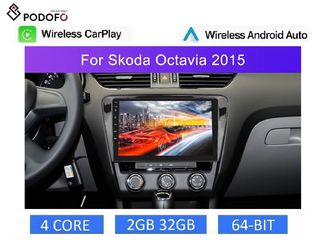 Skoda Octavia (2014-2020) Android Car Radio 10" 2+32GB Ασύρματο CarPlay & Aσύρματο Android Auto GPS  WiFi DSP