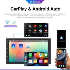 2 DIN Android Car Radio 7" 4+64GB 8-Core Ασύρματο CarPlay & Aσύρματο Android Auto GPS WiFi DSP