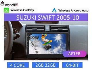 SUZUKI SWIFT (2005-10) Android Car Radio 10" 2+32GB Ασύρματο CarPlay & Aσύρματο Android Auto GPS  WiFi DSP