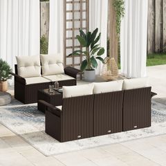 Σετ Καναπέ Κήπου 6 pcs Καφέ και Κρέμα 55 x 55 x 37 εκ 3353907