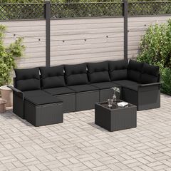 Σετ Καναπέ Κήπου με αποθήκευση 8 pcs Μαύρο συνθετικό ρατάν 3354132