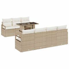 Σετ Καναπέ Κήπου με αποθήκευση 8 pcs Μπεζ Πολυ ράταν 3357504-thumb-2