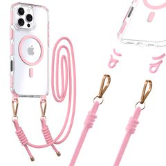 Θήκη Orso Detachable Lanyard Magsafe Clear Pink iPhone 13/14